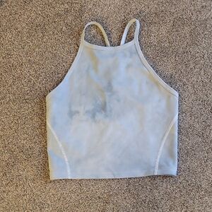 Lululemon Light Blue TieDye High Neck Racerback Cropped Tank Top Size 6